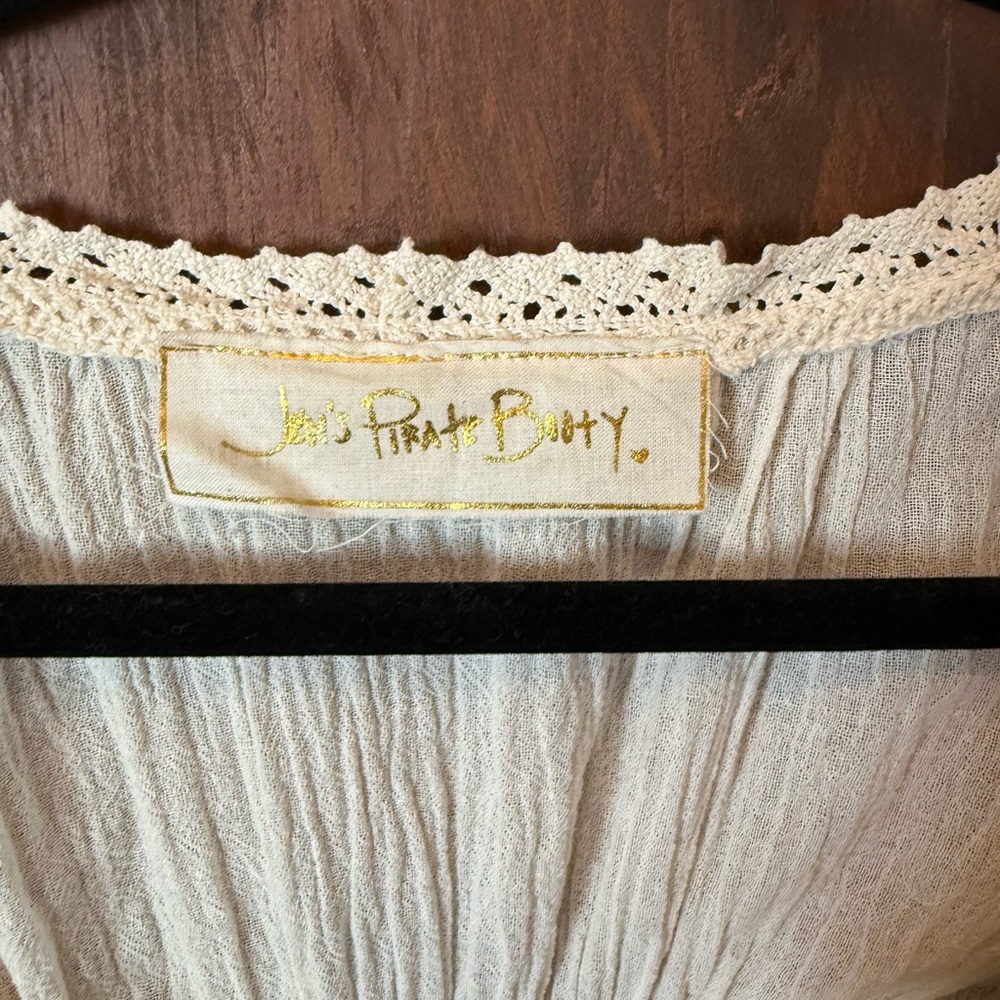 Jen's Pirate Booty Cream Button-Up Blouse - Picture 2 of 2